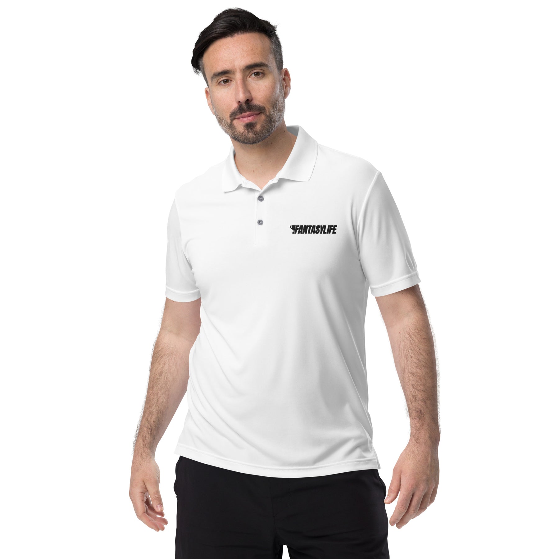 FL2024 White Adidas Embroidered Polo