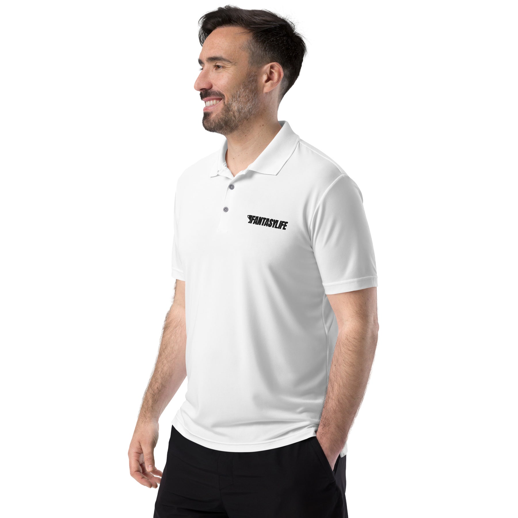 FL2024 White Adidas Embroidered Polo