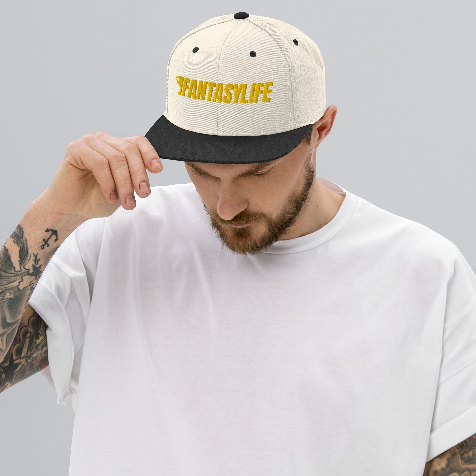 FL2024 Gold Embroidered Flat Brim