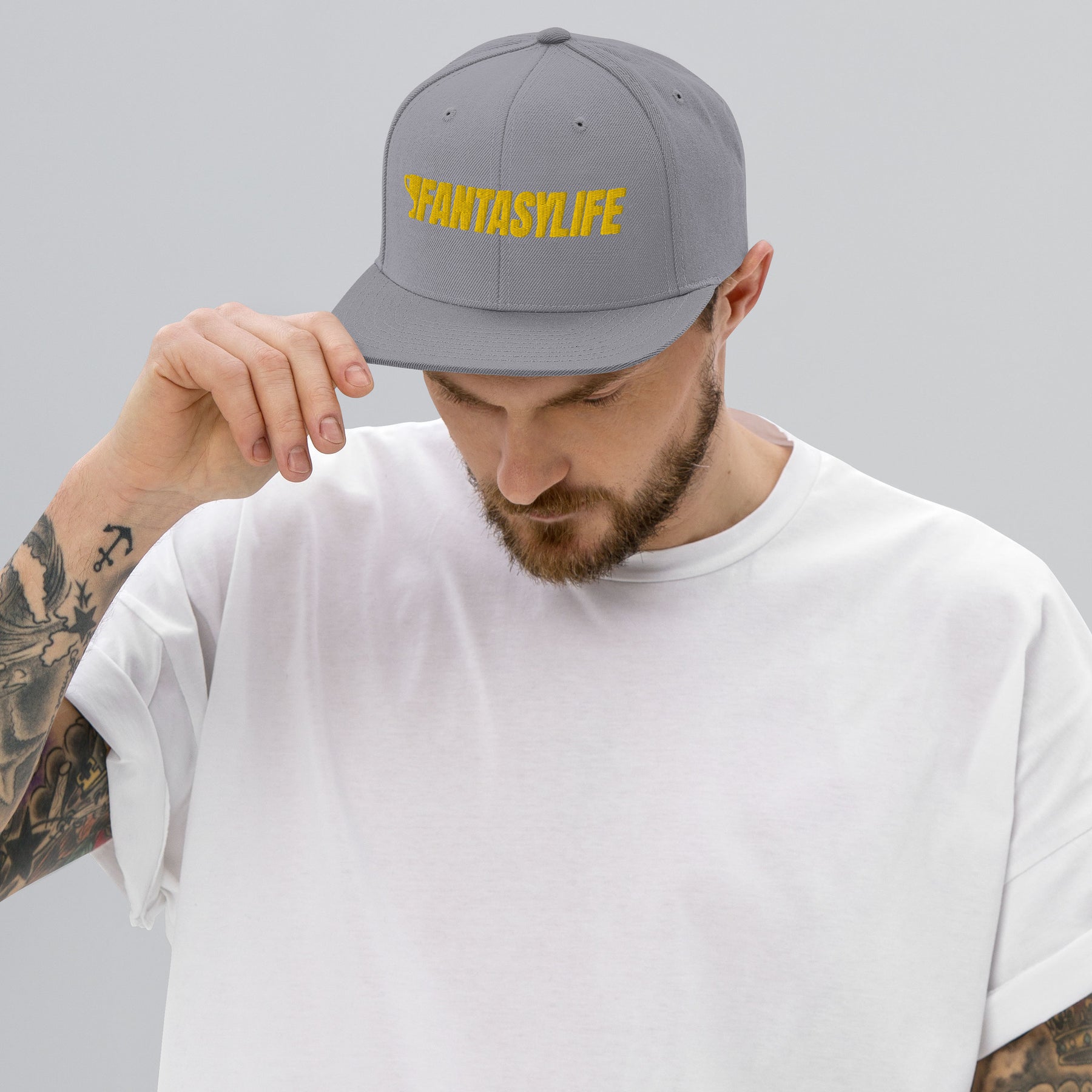 FL2024 Gold Embroidered Flat Brim