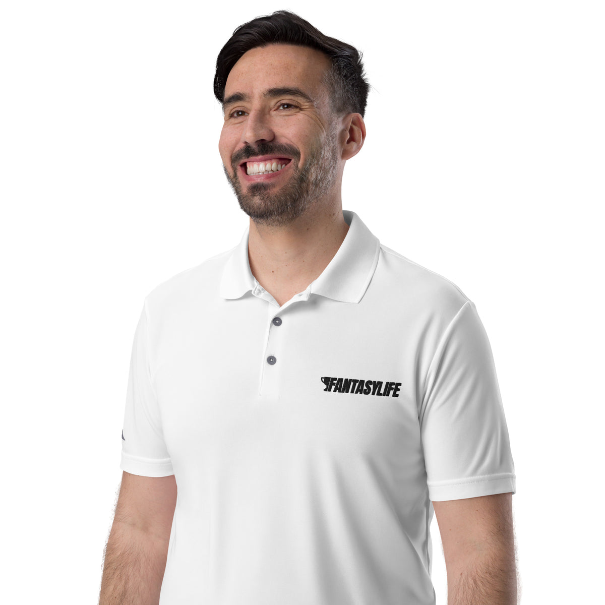 FL2024 White Adidas Embroidered Polo